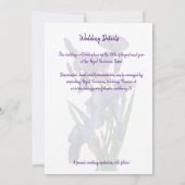 Invitation Minimal moderne violet Iris Enregistrer le Mariage (Dos)