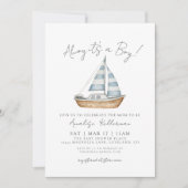 Invitation Minimal Nautical Baby Shower (Devant)