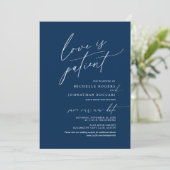 Invitation Minimal Navy, Amour patient, mariage reporté (Debout devant)