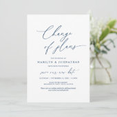 Invitation Minimal Navy, Changement de plans, mariage reporté (Debout devant)