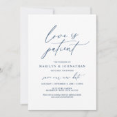 Invitation Minimal Navy, L'amour est patient, mariage reporté (Devant)