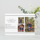 Invitation Minimal noir & blanc Ajouter vos photos Fiançaille (Debout devant)