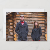 Invitation Minimal noir & blanc Ajouter vos photos Fiançaille (Dos)