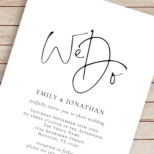 Invitation Minimal Nous faisons Élégant Script Line QR Code M