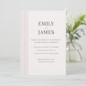 Invitation Minimal Old Money Brown Stripe and Ivory Wedding  (Debout devant)