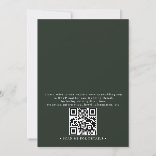 Invitation Minimal Palm Tree Tropical Beach QR Code Wedding (Dos)