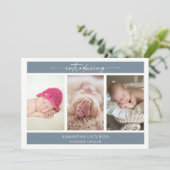 Invitation Minimal Photo Baby Introducing Announcement Card (Debout devant)