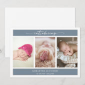 Invitation Minimal Photo Baby Introducing Announcement Card (Devant / Derrière)