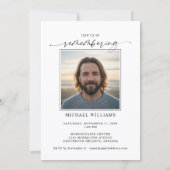 Invitation Minimal Photo Celebration of Life Funeral Memorial (Dos)