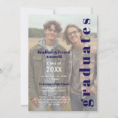 Invitation Minimal Photo Editorial Style Double Graduation (Devant)