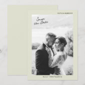 Invitation Minimal Photo Wedding Save the Date Card (Devant / Derrière)