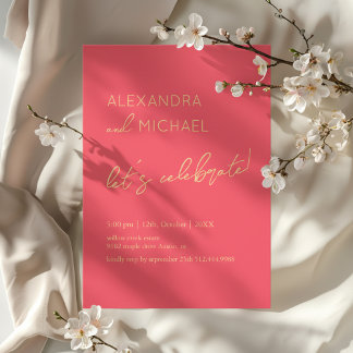 Invitation Minimal pink Elegant Engagement Typography