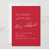 Invitation Minimal red Elegant Engagement Typography (Devant)