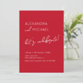 Invitation Minimal red Elegant Engagement Typography (Debout devant)