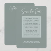 Invitation Minimal Sage Enregistrer la Date (Devant / Derrière)
