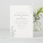 Invitation Minimal Sage Green Botanical Wedding (Debout devant)