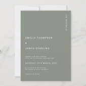 Invitation Minimal Sage Green Modern Simple Wedding (Devant)