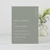 Invitation Minimal Sage Green Modern Simple Wedding (Debout devant)