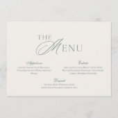 Invitation Minimal Sage Green Wedding Menu Card (Devant)