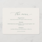 Invitation Minimal Sage Green Wedding Menu Card (Devant)