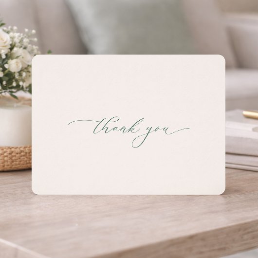 Invitation Minimal Sage Green Wedding Thank You Card