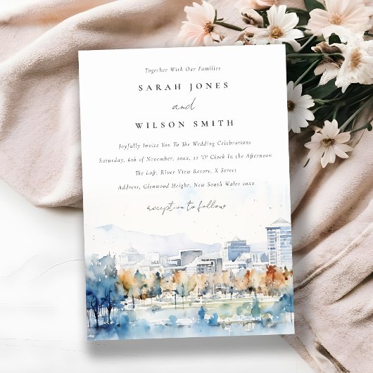 Invitation Minimal San Jose, California Watercolor Mariage