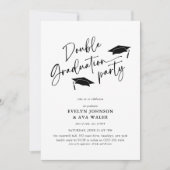 Invitation Minimal Script Double Graduation Party  (Devant)