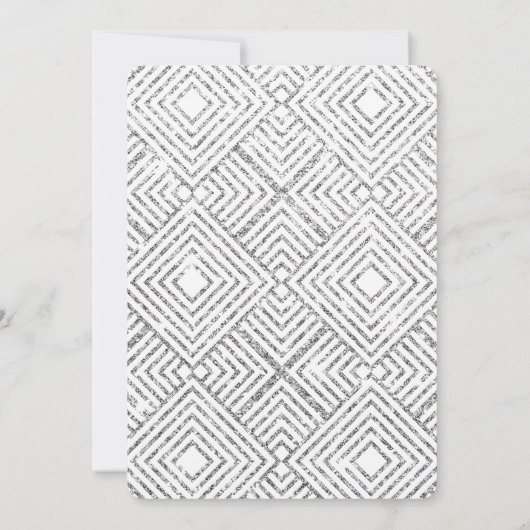 Invitation MINIMAL SCRIPT simple moderne mariage marine argen (Dos)