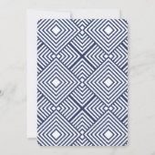 Invitation MINIMAL SCRIPT simple moderne mariage marine bleu (Dos)