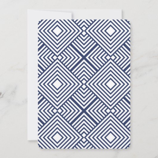 Invitation MINIMAL SCRIPT simple moderne mariage marine bleu (Dos)