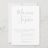 Invitation MINIMAL SCRIPT simple moderne mariage play gris (Devant)