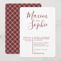 MINIMAL SCRIPT simple moderne mariage vin rouge fo
