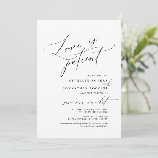 Invitation Minimal Simple, Amour chez le patient, mariage rep (Debout devant)