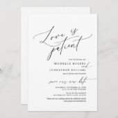 Invitation Minimal Simple, Amour chez le patient, mariage rep (Devant / Derrière)