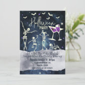 Invitation Minimal Simple Danse Squelette Halloween Soirée (Debout devant)