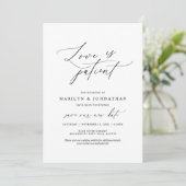 Invitation Minimal Simple, L'amour est patient, mariage repor (Debout devant)