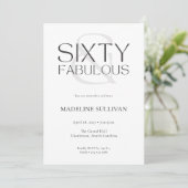 Invitation Minimal Sixty and Fabulous 60th Birthday Party (Debout devant)