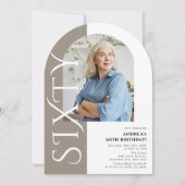 Invitation Minimal SIXTY Arch Photo 60e Anniversaire (Devant)