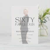Invitation Minimal Sixty Fabulous 60th Photo Birthday Party (Debout devant)