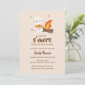 Invitation Minimal S'more Love Baby shower de feu de camp rus (Debout devant)