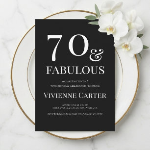 Invitation Minimal Soixante-dix ans et Fabuleux 70e Anniversa