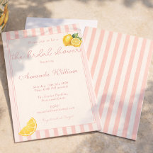 Minimal Stripes Citron Pêche Baby Shower