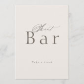 Invitation Minimal Taupe Dessert Table Sign (Devant)