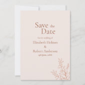 Invitation Minimal Terracotta Botanical Save the Date (Devant)