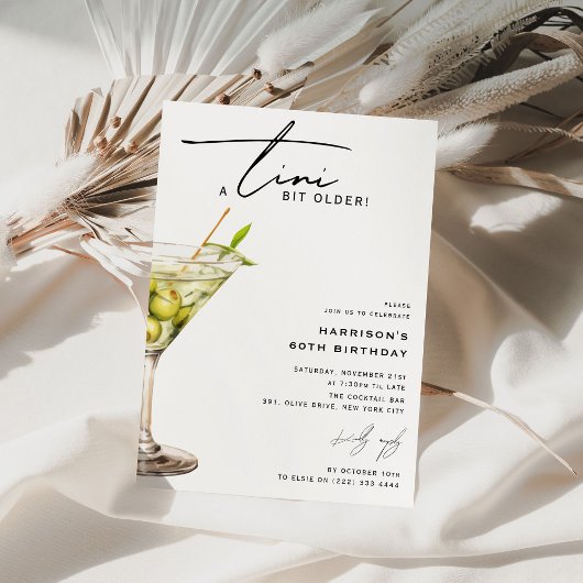 Invitation Minimal 'tini un peu plus vieux ! Cocktail fête d'