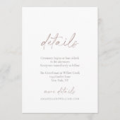 Invitation Minimal Wedding Details Card with Soft Calligraphy (Devant)
