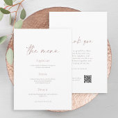 Invitation Minimal Wedding Reception Menu Card