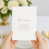 Invitation Minimal Wedding Reception Menu with Thank You Card