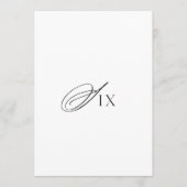 Invitation Minimal Wedding Table Number Six Sign (Devant)