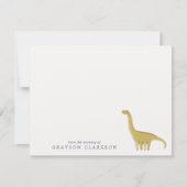 Invitation Minimal Yellow Dinosaur Nursery Note Card (Devant)